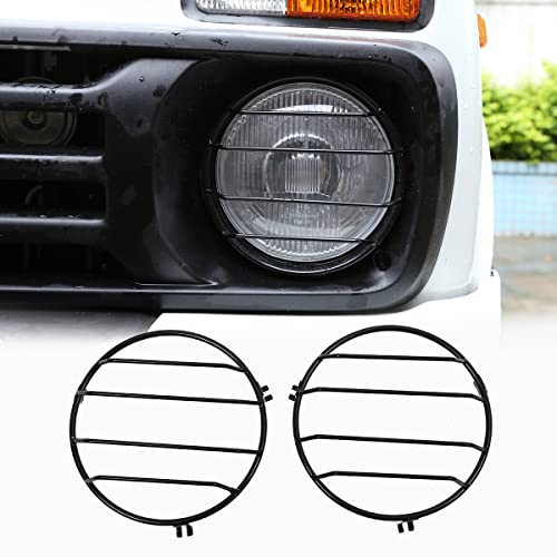 DIYUCAR 6 unids/set aleación de aluminio delantero niebla faros trasero lámpara trasera protector marco Trim cubierta para NIVA coche decoración (2 unids faro delantero)