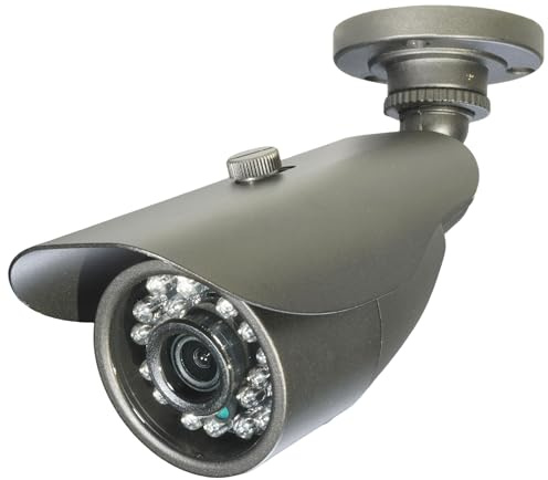 Boomlens - Telecamera di sicurezza analogica a infrarossi 1000TVL Telecamera CCTV analogica Visione diurno/Notturna 24 LED Videocamera impermeabile per sorveglianza domestica