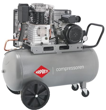 Airpress® HL425-100 - Compresor de aire comprimido (3 CV, 2,2 kW, 10 bar, 100 L, 230 V)