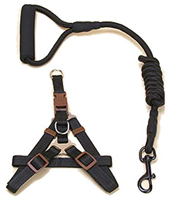 SOCHII Nylon Puppy Dog Harnesses and Leashes Sets Pet Training Walking Running Halter Harnesses for Small Medium Large Dogs Black XL