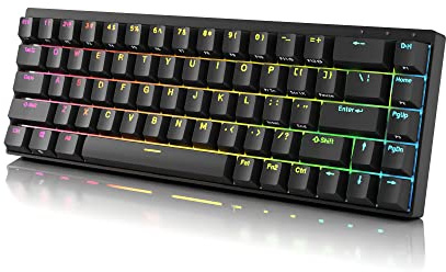 DURGOD Hades 68 Tastiera Da Gioco Meccanica - 65% design - USB tipo C - telaio in alluminio - (layout USA) (Cherry Speed Silver, Nero)