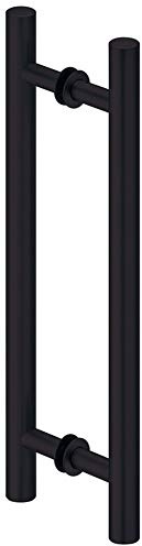 ALPENSTAHL Stangengriff schwarz matt Ziehgriff Aluminium Stoßgriff für Holz- & Glastüren | Türgriff für Schiebetüren | 400 mm x 300 mm | 1 Paar - Design Schiebetürgriff beidseitig für Zimmertüren