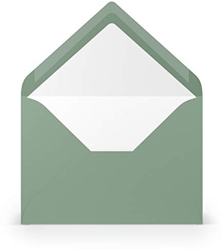 PAPERADO 50 Briefumschläge DIN B6 Eucalyptus gerippt - 100 g/m² Kuvert Ohne Fenster 17,8 x 12,5 cm - Umschläge mit Nassklebung spitze Klappe