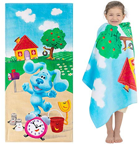 Franco Kids Super Soft Cotton Bath/Pool/Beach Towel, 58 In x 28 in, Blues Clues