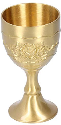 KUIDAMOS Tasse en laiton vintage, d¨¦corations royales m¨¦di¨¦vales faites ¨¤ la main calice gothique, fournitures de f¨ºte pour boire du lait, du vin, collectionner des d¨¦corations (L)