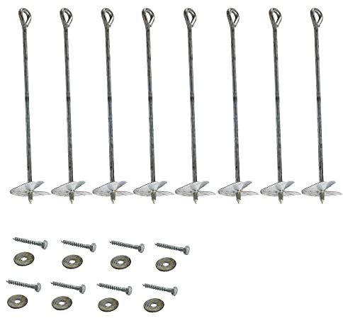 HOQ Bodenanker-Set 8 Erdanker Grundanker für Spielgeräte Spieltürme Schaukeln Eindrehanker 50 cm