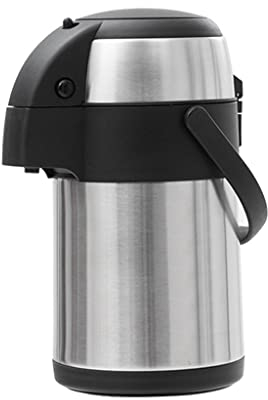 ZOGBX Lever-Action Thermal Coffee Carafe With Pump, Stainless Steel Airpot, SplashProof Coffee Carafe Airpot, Double Walled Large Insulated Vacuum Flask, 24 Hour Heat Retention (Size : 5L)