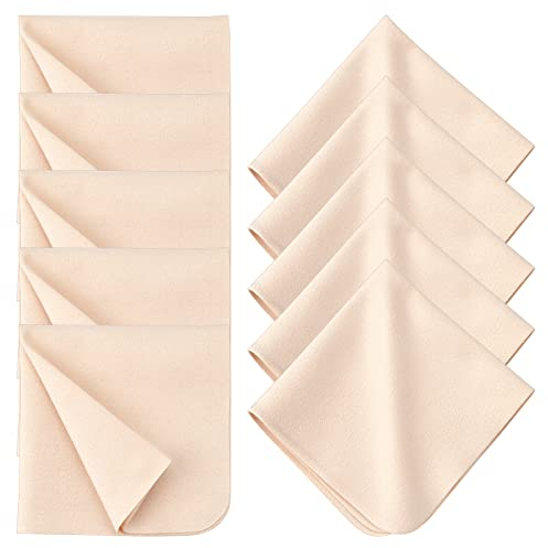 GORGECRAFT 20Pcs Panno di Camoscio Asciugamano In Fibra di Camoscio Panno per La Pulizia Assorbente Asciugatura Rapida Panno per Lavaggio Auto In Camoscio Naturale per Ceramica per Levigatura, Beige