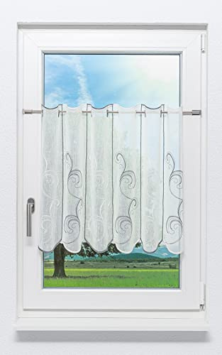 LYSEL Scheibengardine Ornamente (Bx H) 80cm * 60cm grau/grau-weiß