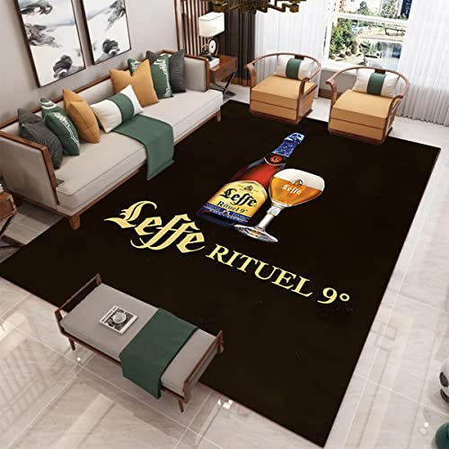 bailongma Marque de bière imprimé Flanelle Tapis Doux Belgique Tapis drôle Bar Club Décor Non dérapant Tapis de Sol D426 140×200CM