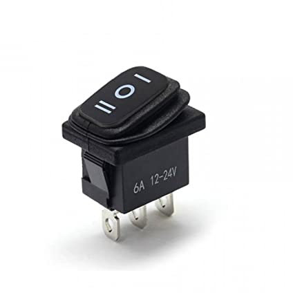 Micro-interrupteur KCD1 12v 220v 30A Étanche 3 broches Interrupteur à bascule Illuminé Verrouillage 4 broches sur Arrêt sur Interrupteur à bascule marin d'urgence Bouton poussoir ( Color : On-off-on )