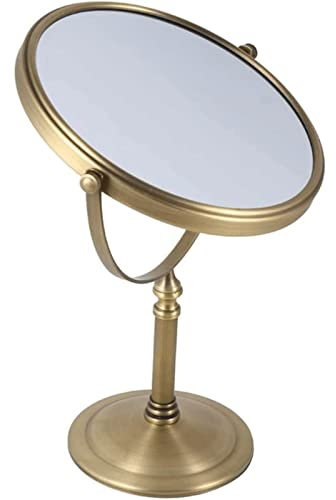 UTMACH Spiegel X Magnifier 8-Zoll-Tischspiegel, doppelseitiger Schminkspiegel, Schminkspiegel für Zuhause, Schlafzimmer, Badezimmer, Kupfer-Kosmetikspiegel Klar