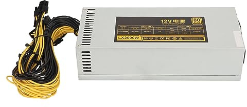 2000 W Mining Netzteil, 1500 U/Min Lüftergeschwindigkeit, Mehrfachschutz, 10 X 6 Poliger Anschluss, Karten Einkanal 2U Netzteil, PC Mining Netzteil