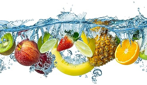 Queence | Küchen Spritzschutz Obst & Früchte 60x40x0,3 cm | Küchenrückwand | Alu-DiBond | Fliesenschutz für den Herd und Spüle | Küchenfliesen | Fliesenspiegel | Rückwand