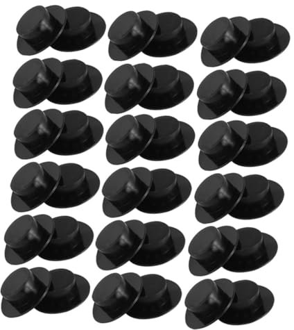 ABOOFAN 100stücke Mini Puppenhüte Aus Schwarzem Kunststoff Kleine Dekorative Karnevalshüte Verschleißfeste Mini Hüte Für DIY Basteln Party Weihnachtsdeko