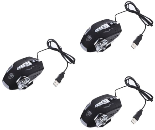 PartyKindom 3pcs Ergonomic Mouse Gaming Mouse Backlit LED for Laptop Desktop Computer for Home Office Dorm Use