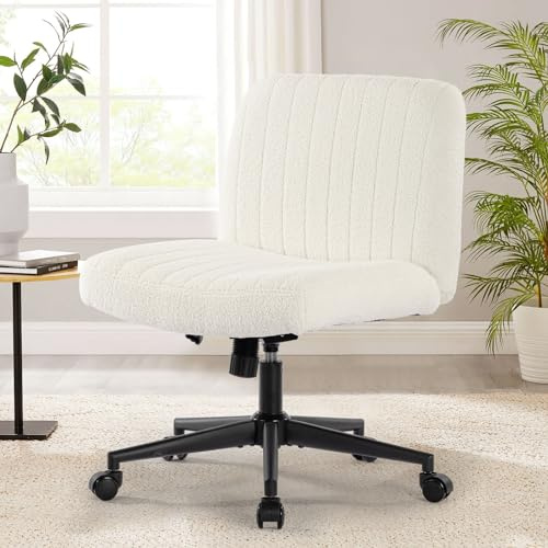 Bosmiller Schneidersitz Stuhl mit Stoffpolsterung，Criss Cross Chair Breiterem Kissen,Höhenverstellbar Schreibtischstuhl 200KG,Bürostuhl Ohne Armlehnen fur Home Office