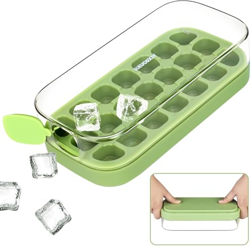 Eiswürfelform, leicht zu lösen, Silikon, 21 Stück, Eiswürfelbehälter für Gefrierschrank, Eiswürfelbox für Cocktail, Tee, Kaffee