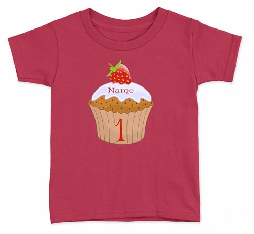 Personalisiertes Bügelbild Muffin mit Namen und Zahl, Geburtstag Geschenk zum selber Aufbügeln mit Wunsch Namen Alter Zahl Text Mädchen Junge Frau Mann Große Schwester Großer Bruder UNISEX Transfer