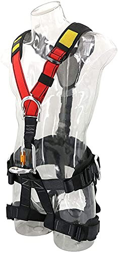 SwaYve Harnais de Sécurité, Harnais de Protection Contre Les Chutes, Ceinture de Sécurité Anti-Chute Industrielle À 5 Anneaux En D, Pour L'Escalade de Toit de Travail