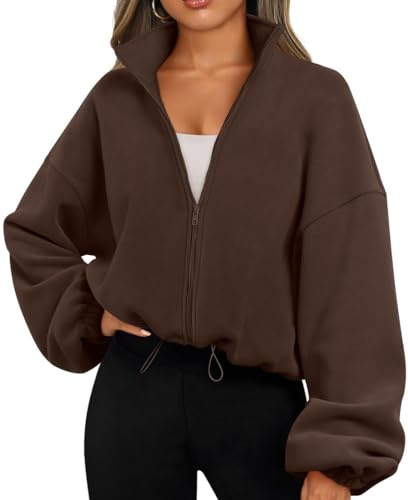 EUDOLAH Felpa Cappotto Sportivo in Pile Rocker con Collo Alto e Zip Imbottita Donna Uomo Unisex
