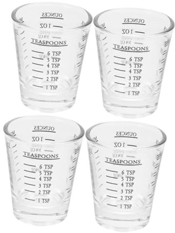 Cabilock 4 Pz Coppa Graduata in Tazza Di Latte Da Forno Tazza Per Bere Il Latte Tazza Da Tè Tazza D'acqua Per La Casa Misurino Domestico Misurini Tazza Di Caffè Con Scala Bicchiere