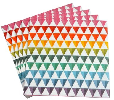 Homéa, Set mit 20 Papierservietten, 3-lagig, 33 x 33 cm, Regenbogen