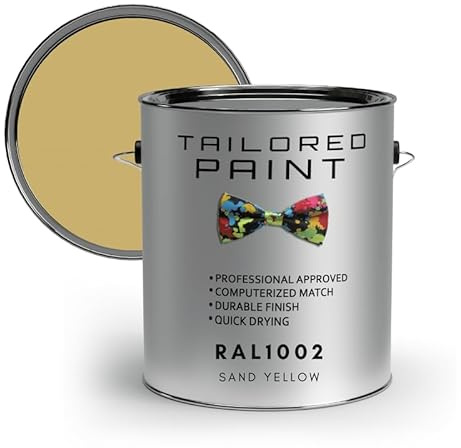 Tailored Paint uPVC Window & Door 1K Paint Brush or Spray On - Gloss Finish - RAL1002, Sand Yellow - 250ml Tin