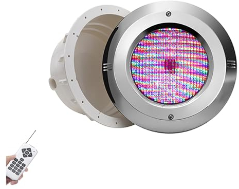 LGJEGD Pool Licht, Bunte Verfärbung Par 56 Rgbw mit Steuerung, AC 12V IP68 Edelstahl Material Unterwasser Licht (Color : RGB+18 Keys, Size : 18w)