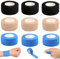 HANIUTTY Rollos De Vendaje Autoadhesivo De Yeso (2,5 Cm X 4,5 M), Material De Vendaje Elástico Impermeable, Resistente Al Polvo, Juego De Yeso Para Suciedad Vendaje Firme (Negro, Azul, Color Piel)