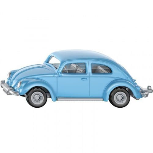 siku 1557, VW Käfer, Metall/Kunststoff, Hellblau, Spielzeugauto für Kinder, Gummierte Reifen