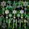 Hejo 18 Stück Weihnachtsbaumschmuck, Acryl-Schneeflocken Eiszapfen Deko, Christbaumschmuck, Klarer Tannenbaumschmuck mit Seil, Mehrweg Christbaum Schmuck für Weihnachtlicher Baumschmuck