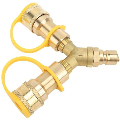 RASTKY RV Quick T Y Splitter A 1 2 Zoll, Hitzebeständiger 2-Wege-Schlauchadapter aus Kupfer, Effizient für Anhänger, Wohnmobile