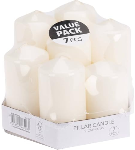 Set de Velas Blancas sin Esencia: 7 Tamaños Surtidos en Caja Retractilada