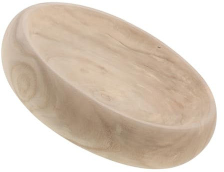 SHOWERORO Große Runde Holzschüssel Vielseitig Verwendbar Als Obstschale Und Dekoschale Aus Paulownia-holz Ergonomisch Glatt Für Küche Und Haushalt