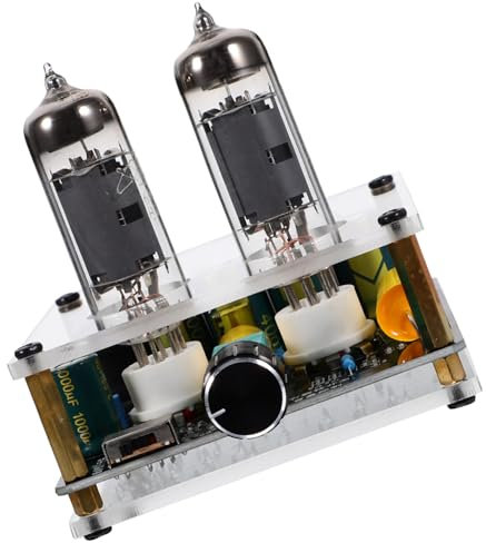 SECFOU Preamplificatore Valvolare Hifi Per Home Theater Preamp Per Giradischi e Audio Stereo Design Elegante e Facile Da Usare Con Tubo Per Suono Eccezionale e Chiarezza Compatibile Con -