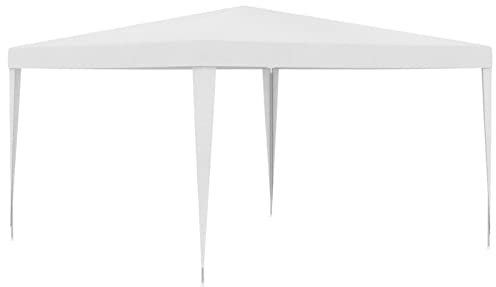 4 x 4 m weißes Partyzelt, wasserdicht, Gartenpavillon, Überdachung für Veranstaltungen im Freien, Hochzeit, Camping