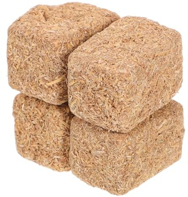 VICASKY Lot de 4 mini balles de foin pour maison de poupée et décoration de jardin - Accessoires miniatures réalistes pour projets de bricolage et décoration d'automne