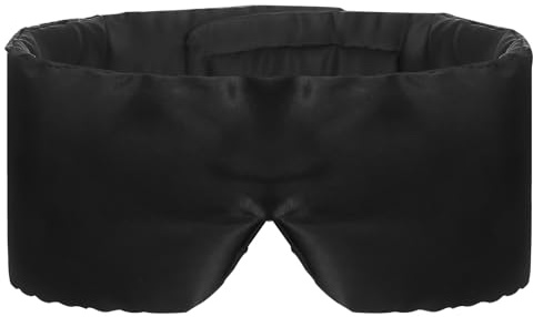 Schlafmaske, 100 % natürliche Seide, Augenmaske zum Schlafen, Augenabdeckung mit verstellbarem Klettverschluss, große Augenbinde für Männer und Frauen, Reisen, Büro, Nickerchen
