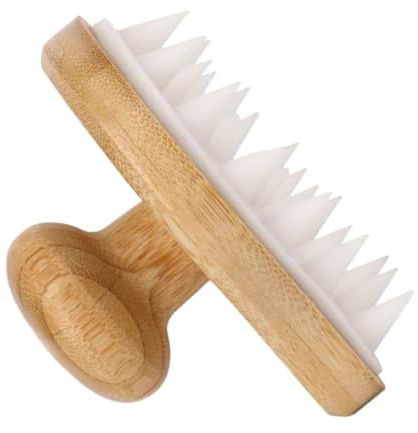 Holibanna Kopfhautbürste Für Haarwäsche Bambus Kopfhautpeeling Massagebürste Für Dusche Und Trockene Anwendung