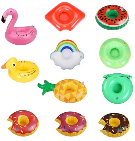 11 Pcs Inflatable Drinks Holder, 11 Hot Tub Drinks Holder Durable and Sturdy, with Smooth Edges for Holidays Hot Tub Beach and Family Fun