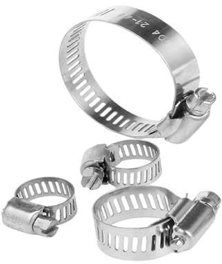 OKDTA 4-inch Stainless Steel Pipe Clamp With Adjustable Worm Gear 105-127mm Hose Clamp, Suitable For Automotive, Industrial，10 Piece 4in