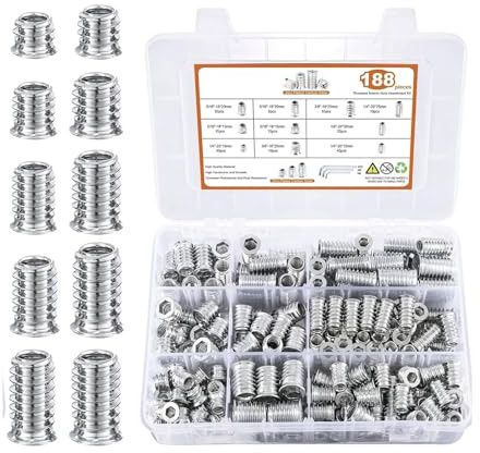 Set Di Dadi A Brugola | Kit Assortimento Dadi Esagonali - Set Di Bulloni, Accessori Ferramenta Per Mobili In Legno Di Pino E Compensato