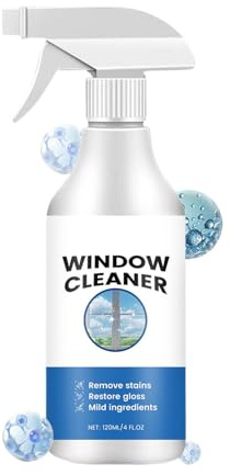 Spray nettoyant pour vitres – 120 ml – Nettoyant pour porte de douche – Fournitures de nettoyage pour restaurant, hôtel, maison, voiture, ménage, cuisine, salle de bain, intérieur