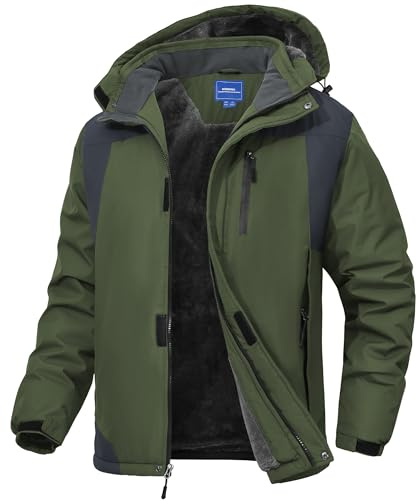 Zzkouine Winterjacke Herren Skijacke Warm Wasserdicht Outdoor jacken für Männer Winddicht Snowboardjacke mit Abnehmbarer Kapuze