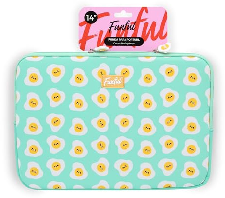 FUNFUL Funda Portátil 14 Pulgadas HUEVÓN Divertida con Diseño Mono y Personalidad Antiestrés - Maletín/Funda Ordenador Portátil hasta 14 Compatible con Macbook, Regalo Original para Mujer y Niña