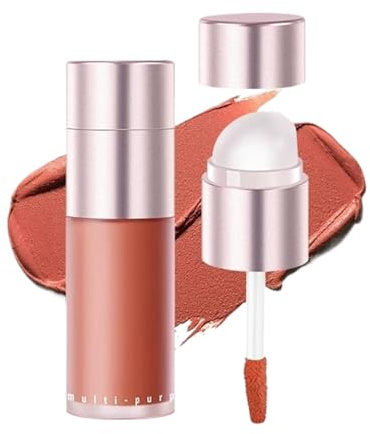 Buerfu Fard À Joues Crème | Stick Liquide Lèvres Et Joues Fard À Paupières | Cosmétique Double Buse Longue Tenue Pour Femmes Filles | Voyage École Anniversaire Fête Vacances Noël Mariage