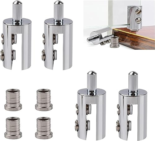 Glass clamp Hinge， 4Pcs Frameless Glass Door Pivot Hinges Cabinet Clips for 3-5mm Free-Swinging