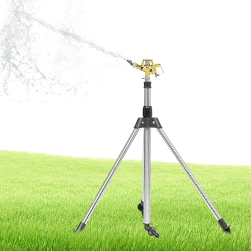 Aspersor De Trípode Para Césped - Rociador De Agua Giratorio En Grados, Herramienta De Riego Estable Ajustable | Aspersor De Jardín Resistente Para Jardín, Invernadero, Césped, Guardería, Hogar, Siste