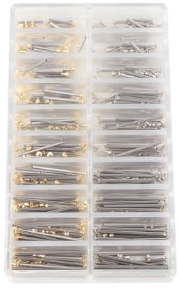 GLOGLOW Stainless Steel Watch Screw Tube Repair Tool, Tool, 200pcs 1.3mm Width Band Connecting Rod Connecting Pin Gold Silver for Watch Repair and Watchmakers Stainless Steel Screw